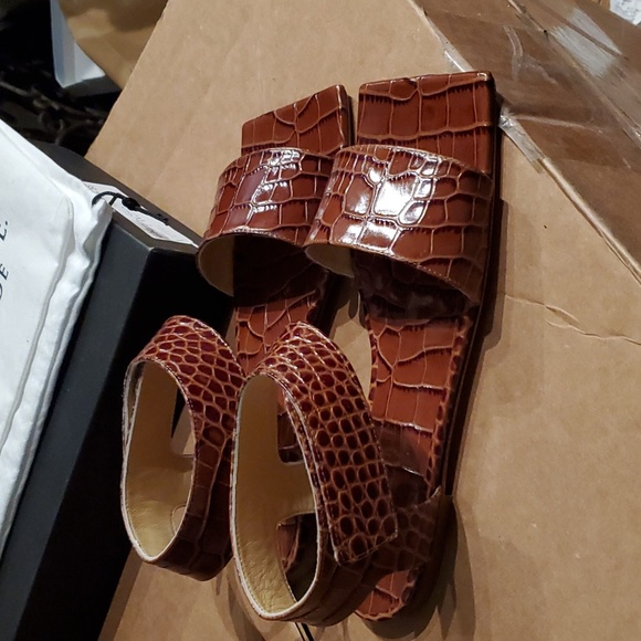NIB $695 Awake Mode Riley croc sandals - Picture 2 of 10